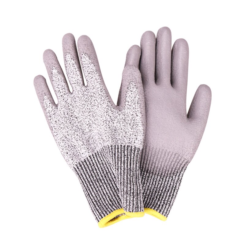 Safety Gloves Manufacturer - 13G HPPE PU Coated CE Cut Resistance Anti-slip Industrial Mechanic