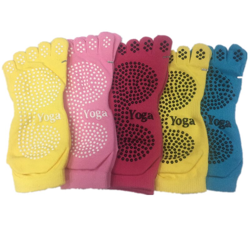 Yoga Socks Manufacturer - Anti-Slip Pilates Grip Socks with Bottom Logo and Cuff Logo