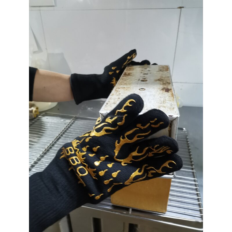BBQ Gloves Manufacturer - Silicone Aramid Acrylic Heat Resistant for Grill Barbecue