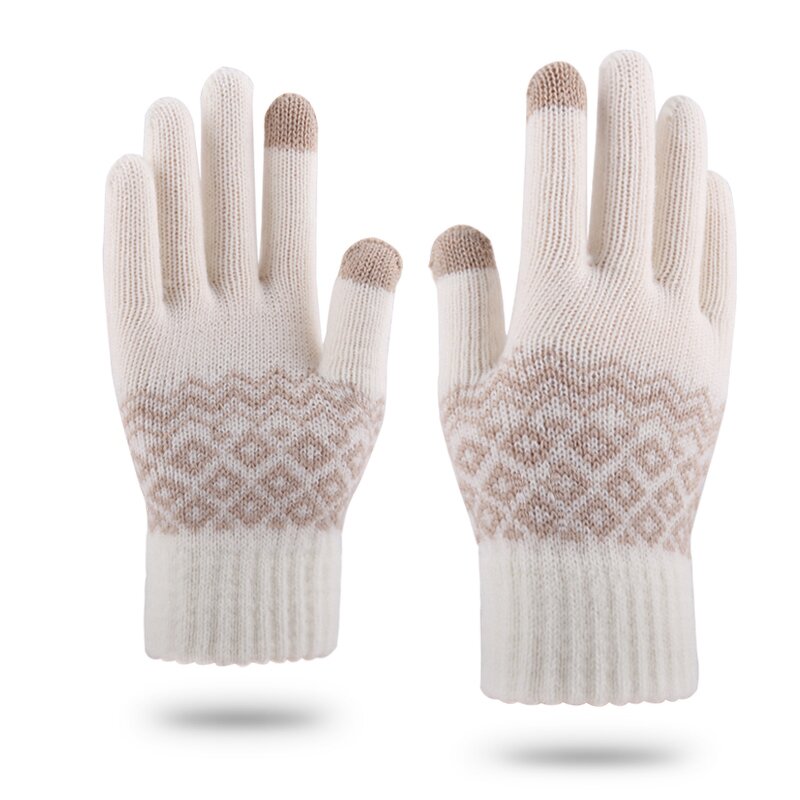 Winter Gloves Manufacturer - Jacquard Knit Cashmere for Touch Screen Woolen with Thick Fingers