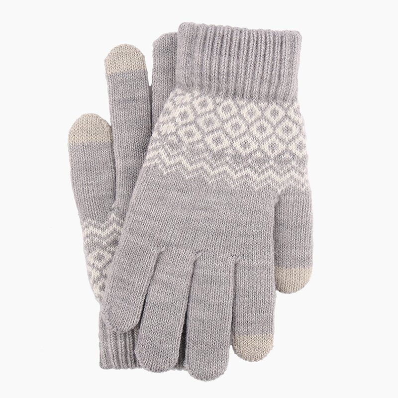 Winter Gloves Manufacturer - Jacquard Knit Cashmere for Touch Screen Woolen with Thick Fingers