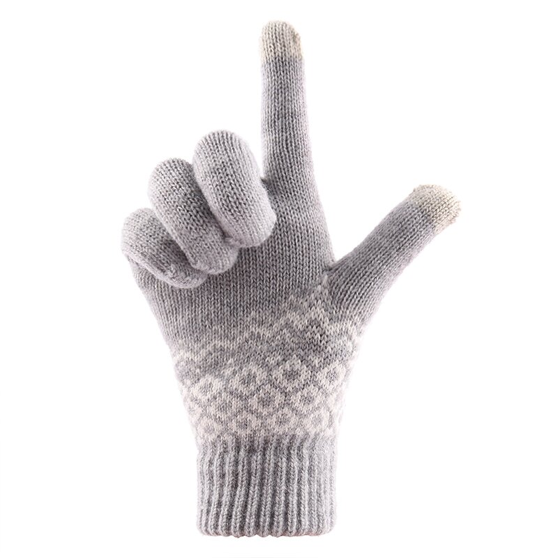 Winter Gloves Manufacturer - Jacquard Knit Cashmere for Touch Screen Woolen with Thick Fingers