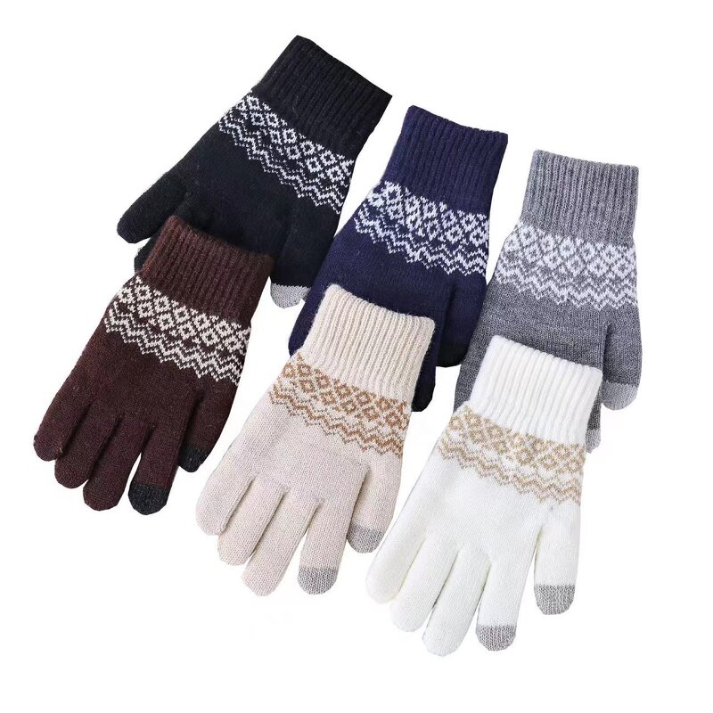 Winter Gloves Manufacturer - Customized Knitted with Jacquard Design Windproof Touch Screen