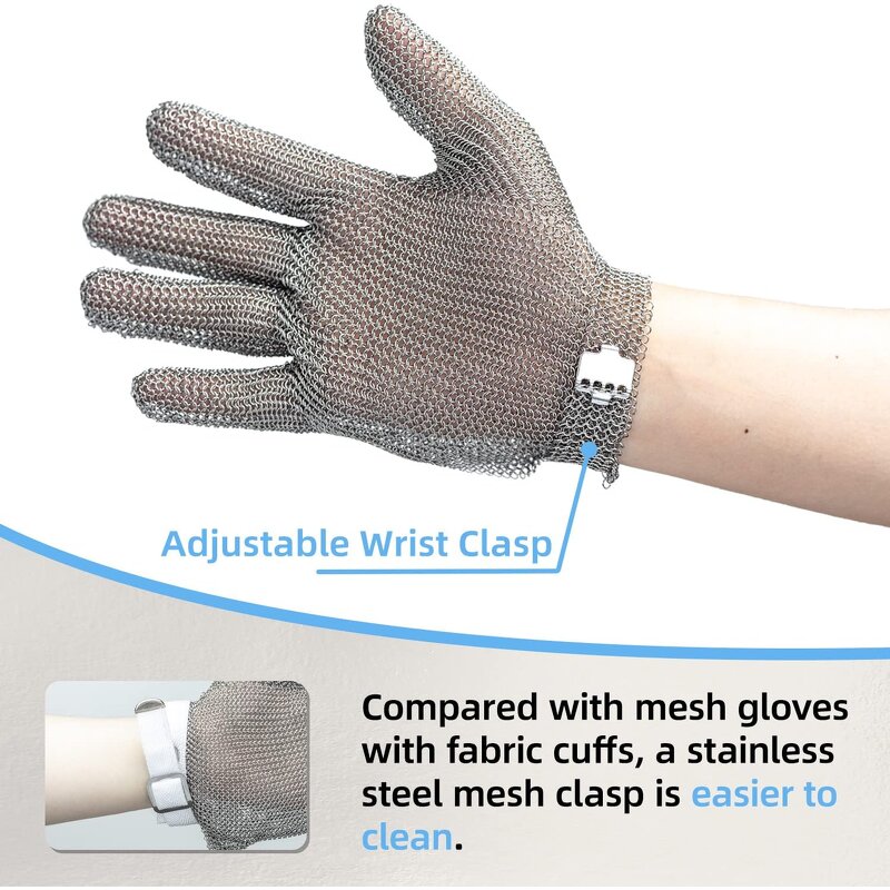 Safety Gloves Manufacturer - A9 Cut-Resistant Stainless Steel Wire 304 Chain Metal Mesh Cut-Proof