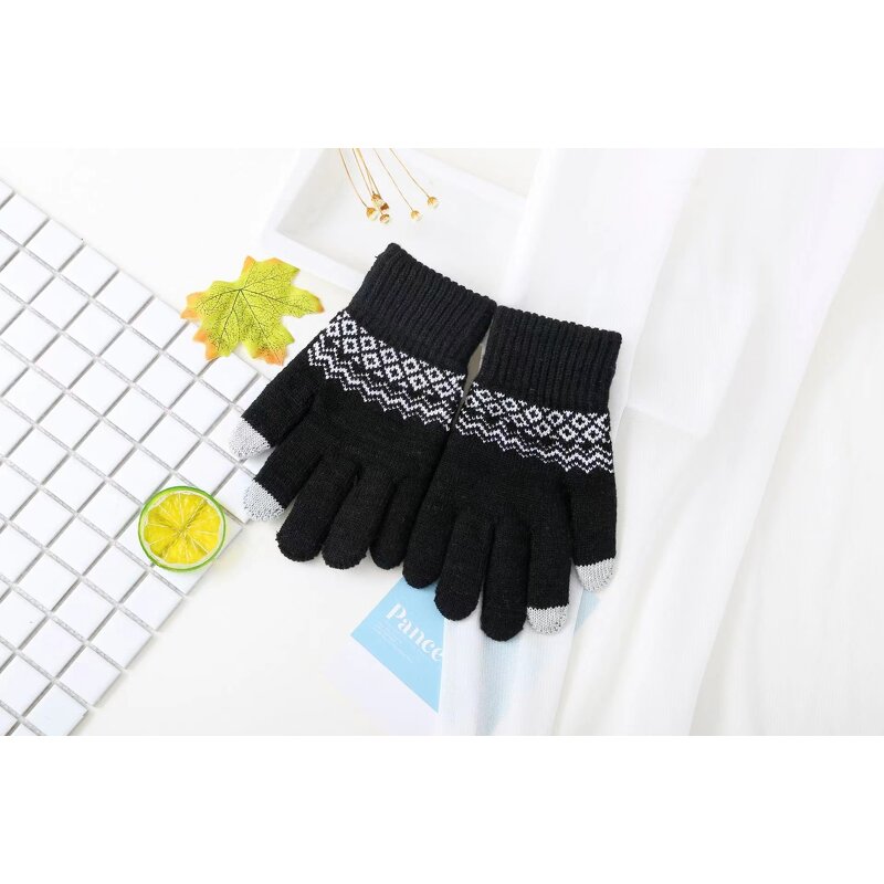 Winter Gloves Manufacturer - Customized Knitted with Jacquard Design Windproof Touch Screen