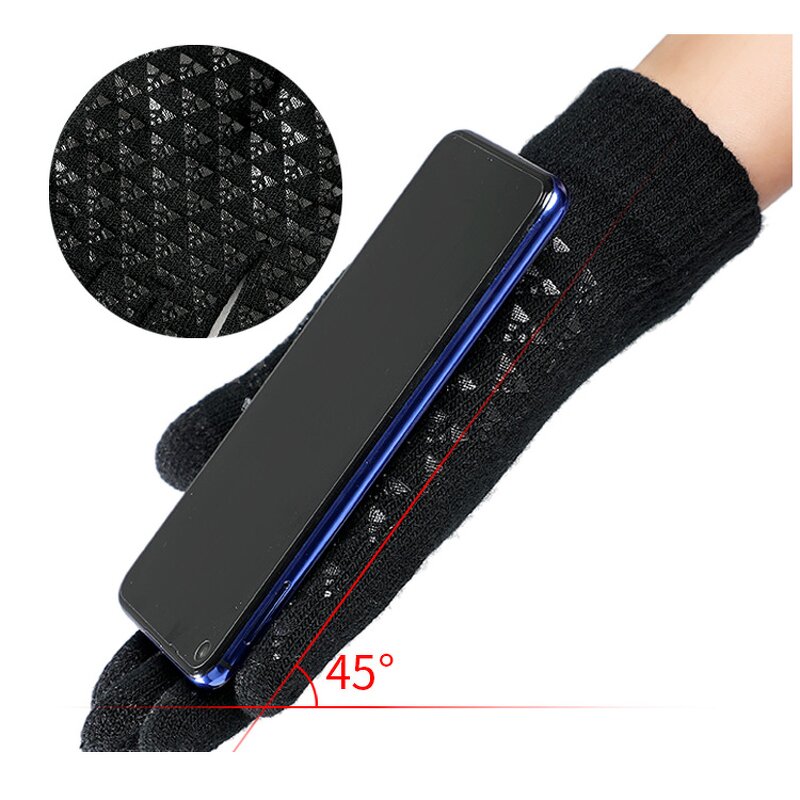 Winter Gloves Manufacturer - Custom Logo for Men Thick Fabric Touch Screen Warm Anti-Slip