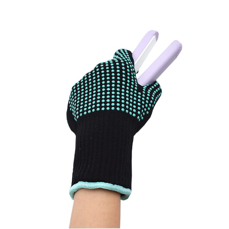 Heat Resistant Gloves Manufacturer - for Hair Styling 482F Double-sided Silica Gel PVC Coating