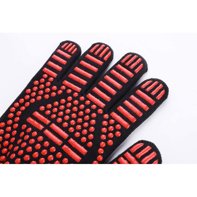 BBQ Gloves Manufacturer - Extreme Heat Resistant Red 13" Extra Long Sleeve Non Slip Kitchen