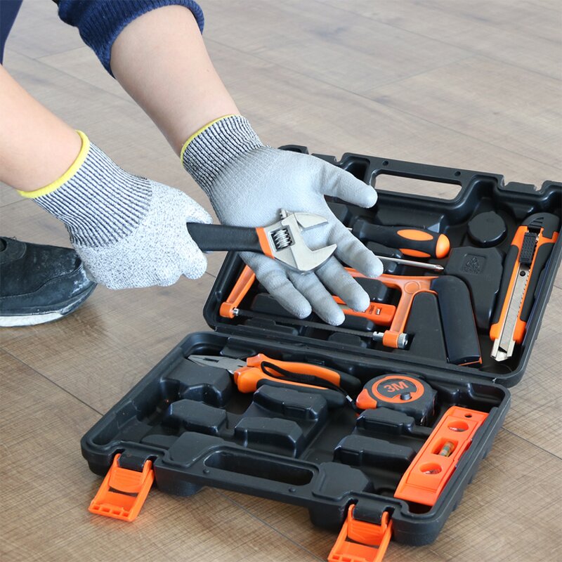 Safety Gloves Manufacturer - 13G HPPE PU Coated CE Cut Resistance Anti-slip Industrial Mechanic