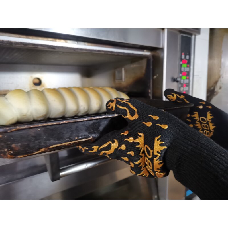 BBQ Gloves Manufacturer - Silicone Aramid Acrylic Heat Resistant for Grill Barbecue