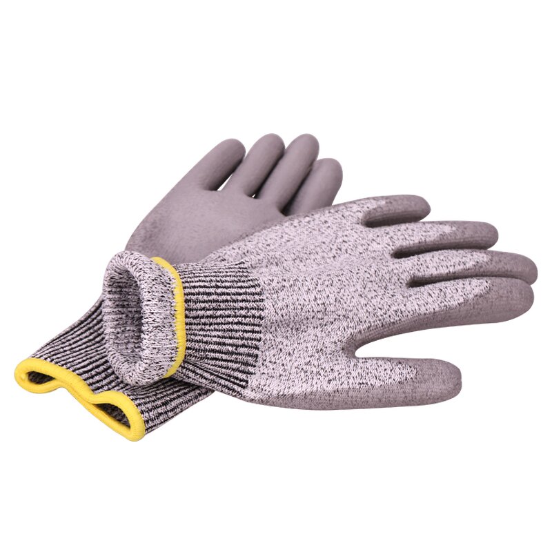 Safety Gloves Manufacturer - 13G HPPE PU Coated CE Cut Resistance Anti-slip Industrial Mechanic