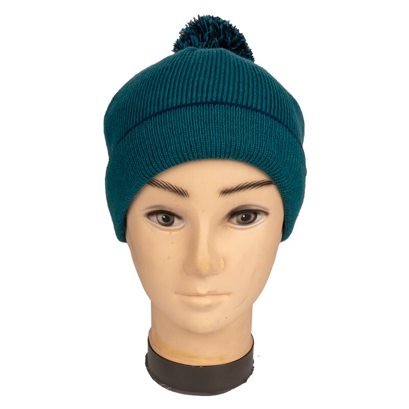 Winter Hat Manufacturer - Women's 100% Cotton Knitted Beanie Cap Multitone Pom-Pom Various