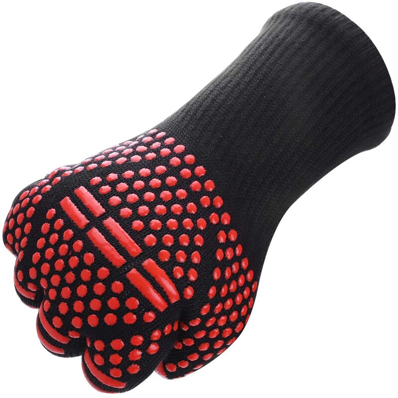 BBQ Gloves Manufacturer - Extreme Heat Resistant Red 13" Extra Long Sleeve Non Slip Kitchen