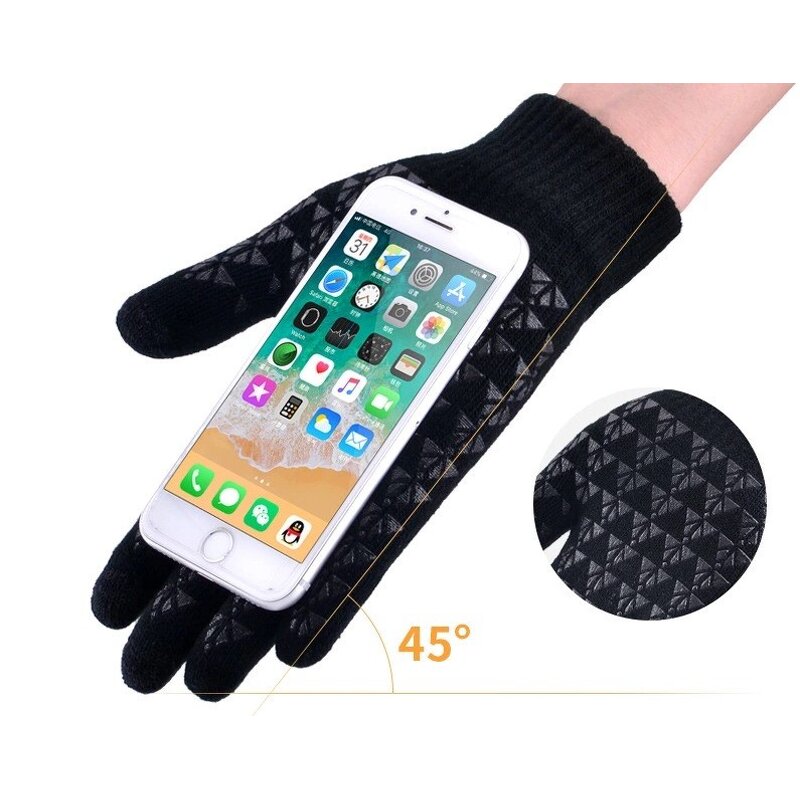 Cycling Gloves Manufacturer - Wholesale Anti-Anti Sports Soft Elastic Cuff Winter Knit Touchscreen