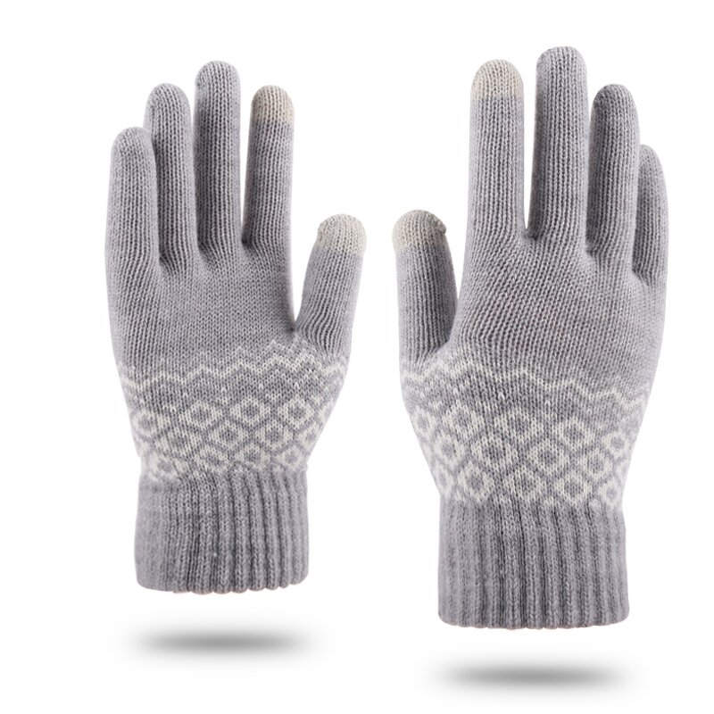 Winter Gloves Manufacturer - Jacquard Knit Cashmere for Touch Screen Woolen with Thick Fingers