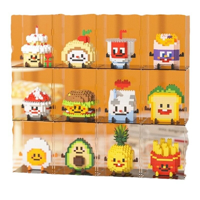 Building Blocks Manufacturer - Compatible Microparticles Happy Food Hamburger Cake