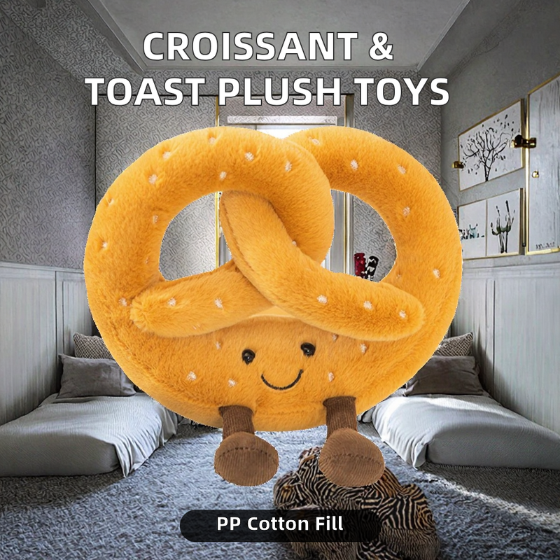 Plush Toy Manufacturer - Creative Croissant Burrito Embroidered Food Simulation