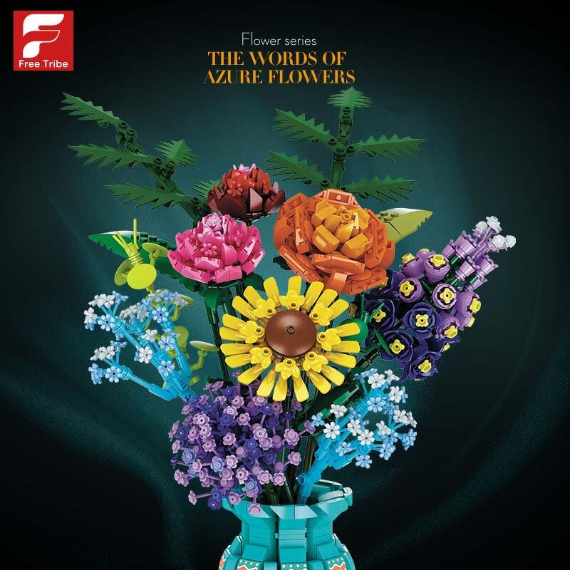 Building Blocks Set Manufacturer - 11001 Simulation Bouquet Model with Vase