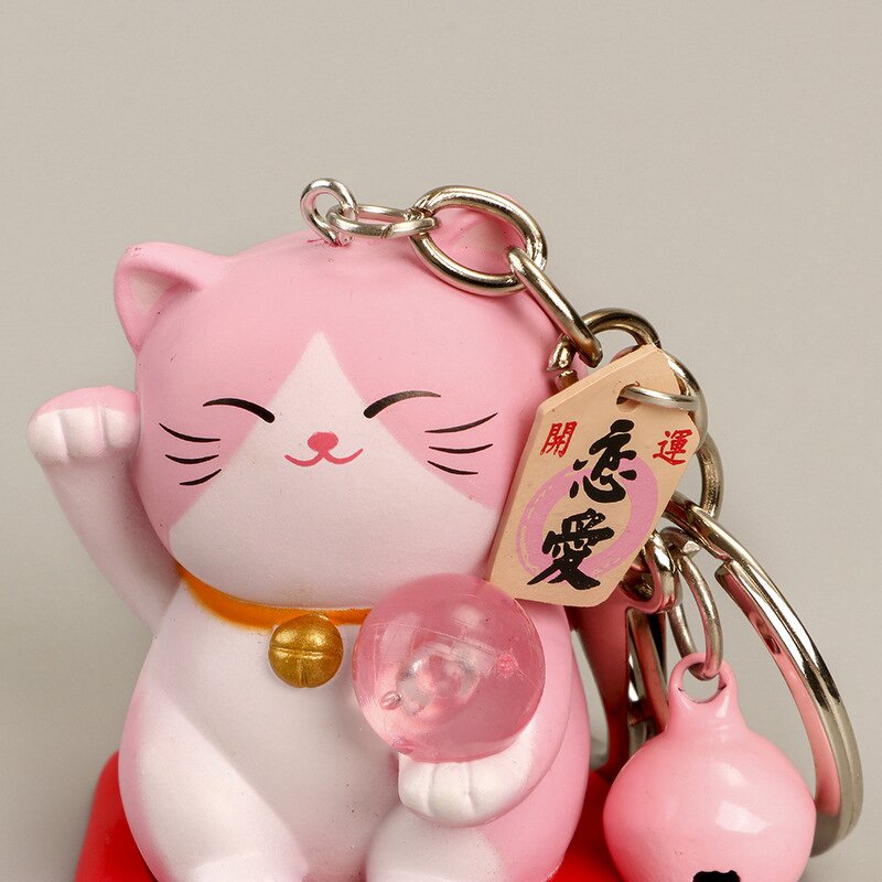 Keychain Manufacturer - Cartoon Doll Machine Fortune Cat Resin Bell Charm