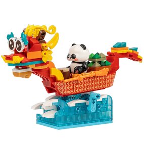 Building Block Set Manufacturer - Panda Langlang Zhou Cartoon National Trend Figurine