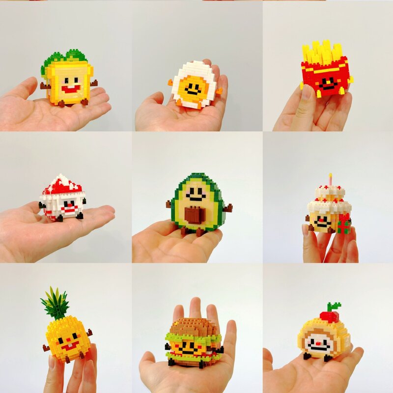 Building Blocks Manufacturer - Compatible Microparticles Happy Food Hamburger Cake