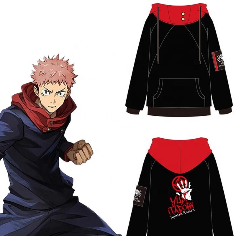 Hooded Sweatshirt Manufacturer - Japanese Anime Jujutsu Kaisen Itadori Yuji Long Sleeves