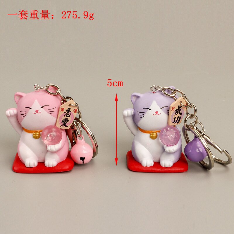 Keychain Manufacturer - Cartoon Doll Machine Fortune Cat Resin Bell Charm