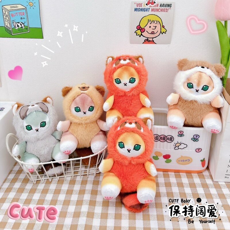 Plush Keychain Manufacturer - Cute Animal Transformation Shark Cat Kitten Couple