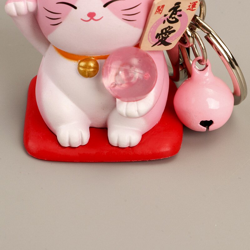 Keychain Manufacturer - Cartoon Doll Machine Fortune Cat Resin Bell Charm