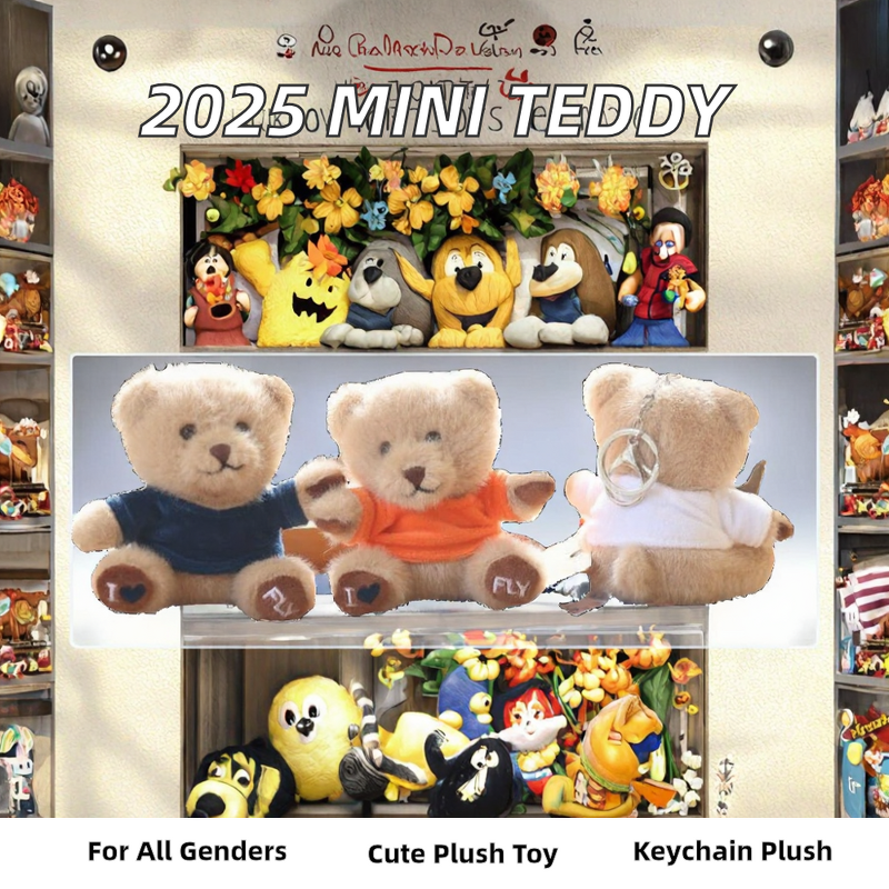 Plush Toy Keychain Manufacturer - Custom Mini Stuffed Kawaii Teddy Bear Furry T-shirt