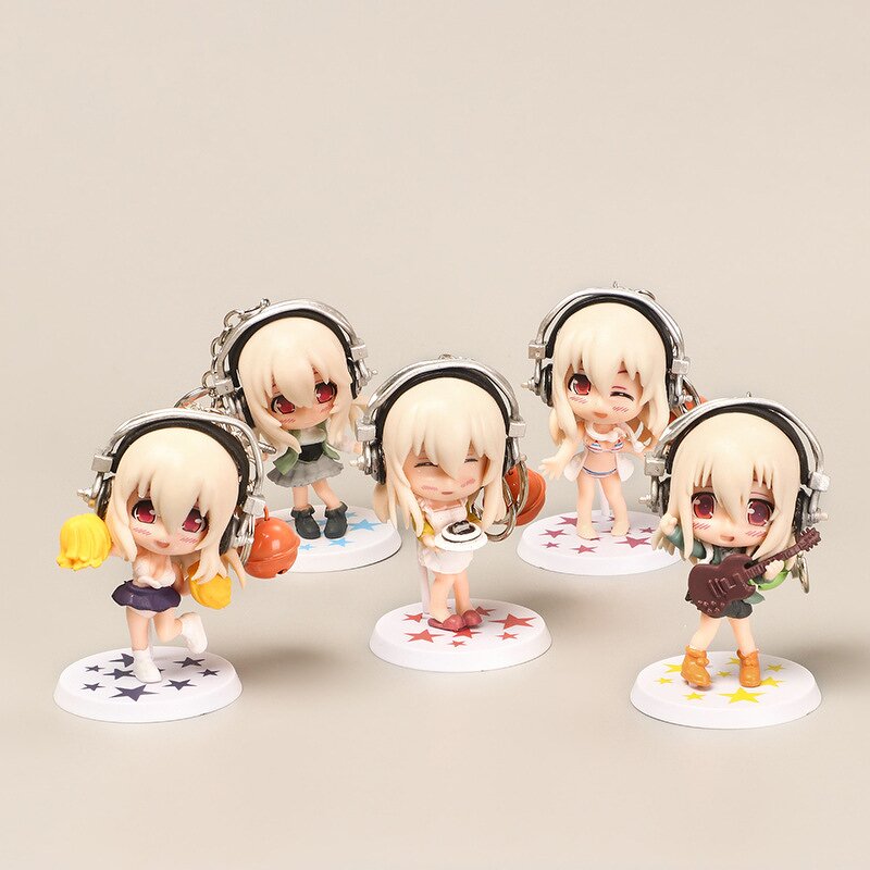 Keychain Manufacturer - Cartoon Doll Machine Resin Super-Sonico Pendant