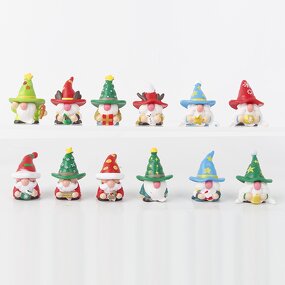 Santa Figurine Manufacturer - Small Handmade Gnome for Holiday Decorations