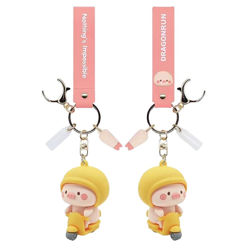 Keychain Manufacturer - Cartoon Anime Pig Light PVC Soft Rubber Car Bag Charm