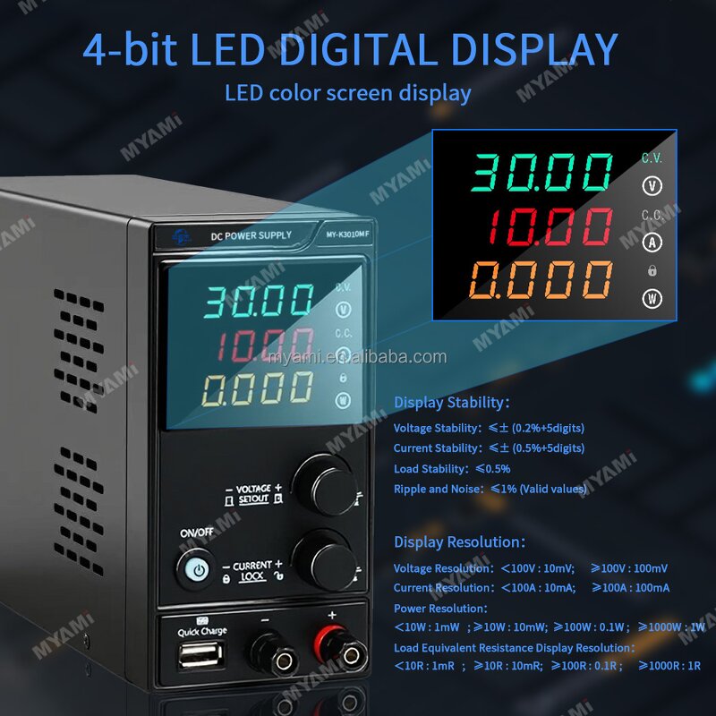 DC Power Supply Manufacturer - 30V 5A 10A Lab Bench Adjustable LED AC/DC Variable Voltage Source for Mobile Repair
