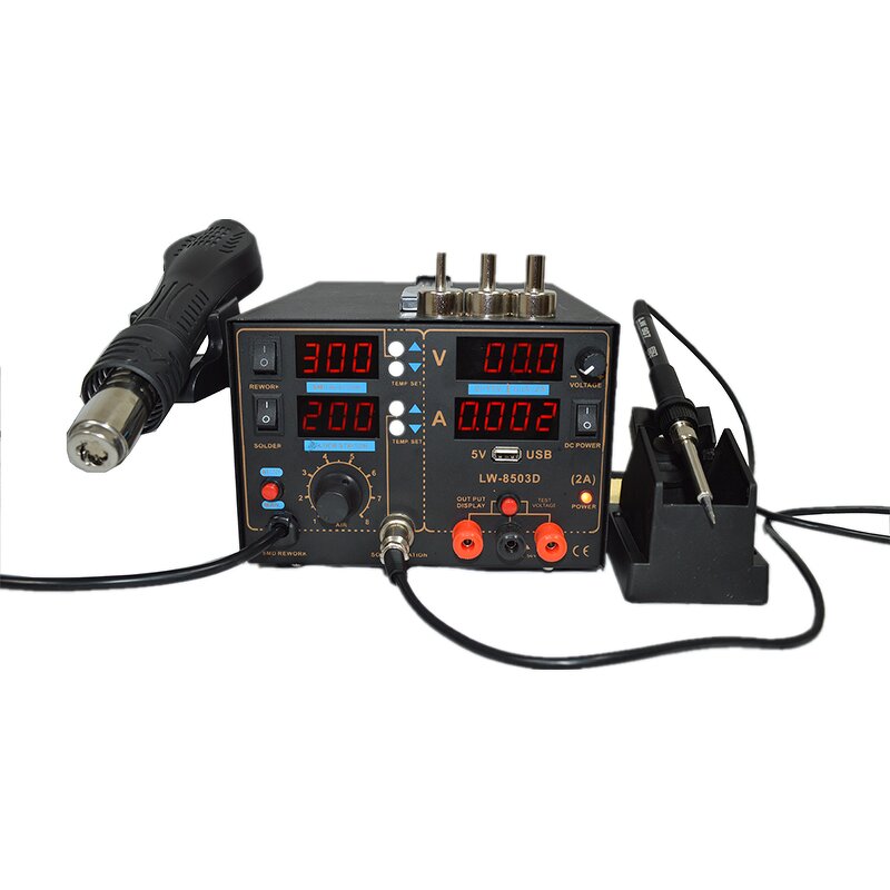 Desoldering Station Manufacturer - 800W Digital with LCD Display USB Interface Hot Air Gun DC Power Supply 3 in 1