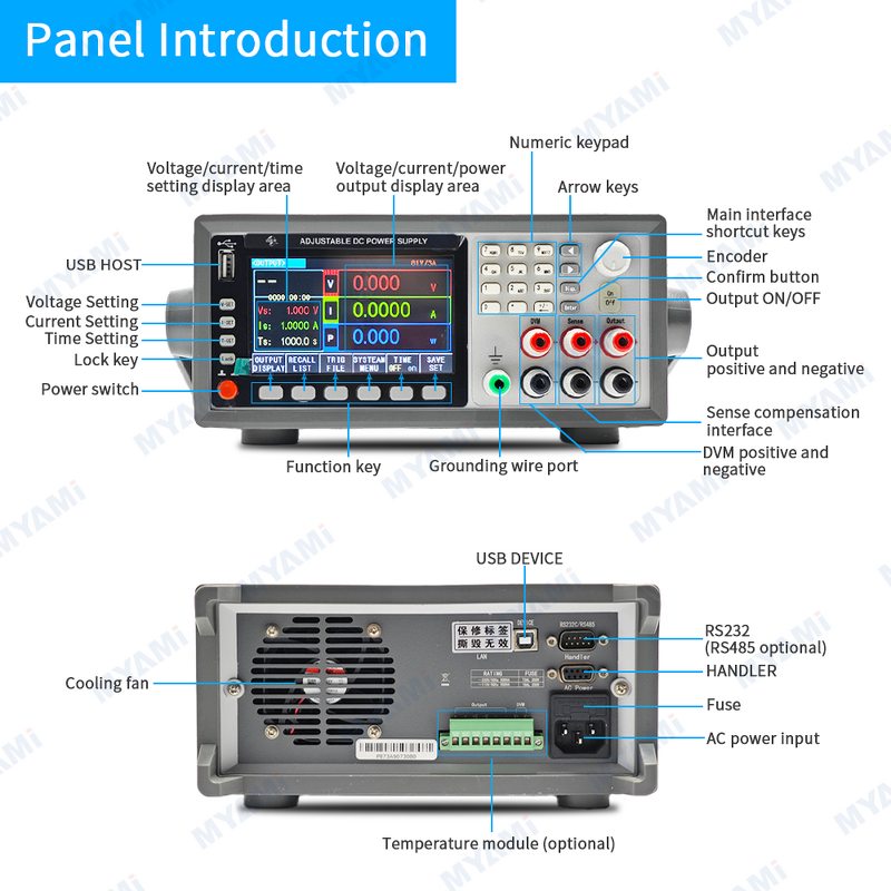 DC Power Supply Manufacturer - 360W Wide Range Programmable Linear MY-L943WTK Adjustable 0-120V 0-6A Lab Bench 30V 60V 100V