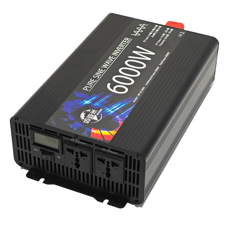 Power Inverter Manufacturer - 6KW Pure Sine Wave 12V/24V/48V/60V/72V/96V DC to AC 110V/220V 50Hz/60Hz Car Inverter LCD