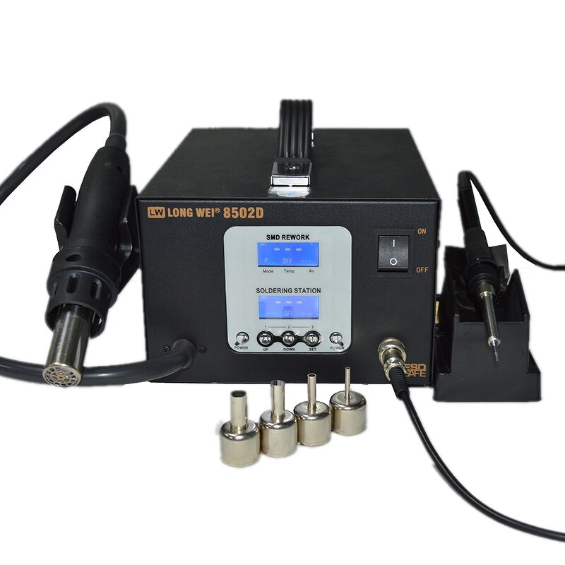 Soldering Station Manufacturer - Digital Dual LCD Display 700W Soldering Hot Air Gun with Knife Tip 2 in 1