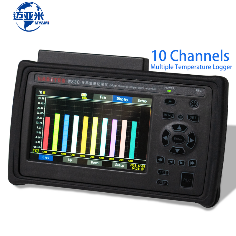 Temperature Data Logger Manufacturer - WS30 10 Channels Temperature Detector Support K J E T N S R Type Thermocouple