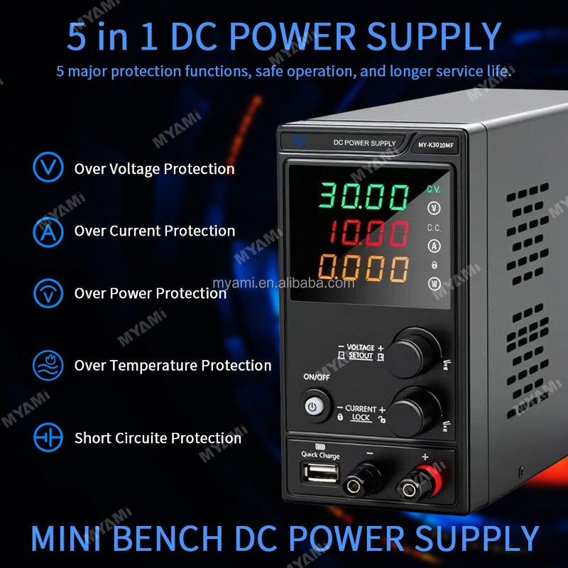 DC Power Supply Manufacturer - 30V 5A 10A Lab Bench Adjustable LED AC/DC Variable Voltage Source for Mobile Repair