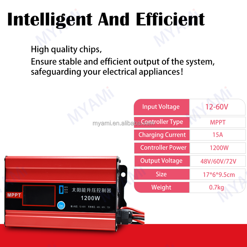 Solar Charge Controller Manufacturer - Boost MPPT 600W/1200W 48V 60V 72V 30A/15A PV Current for Electric Vehicle Charging