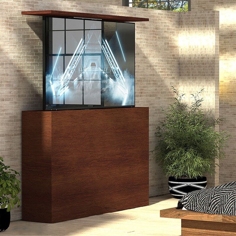 32-65" Motorized TV Carts Manufacturer - TV Trolley Swivel Electric Lift LCD Mobile TV Bracket Monitor for Home Office Use