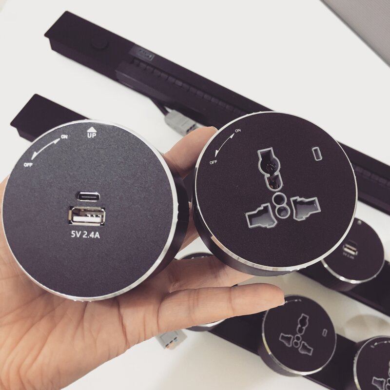 Removable Electric Power Track Manufacturer - With/without Adapters for Multi Electrical Sockets