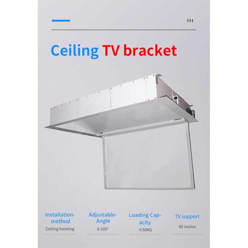 32-75 Inch TV Exclusive High-end Central Control Electric Pop-up Ceiling TV Lift Manufacturer - Flip-up Ceiling TV Mount for Meeting Room