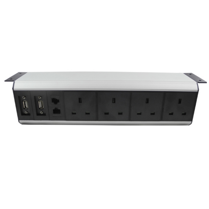 UK/EU Power Plug Manufacturer - Office Room Under Table Desk Interconnection Box Extension Connection Bar Socket