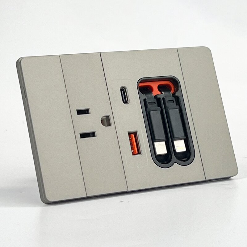 Best Sellers US AC Wall Electrical Socket Manufacturer - Surface Mount Electric 2 Type-C Charging Cable USB Controlled Power Socket