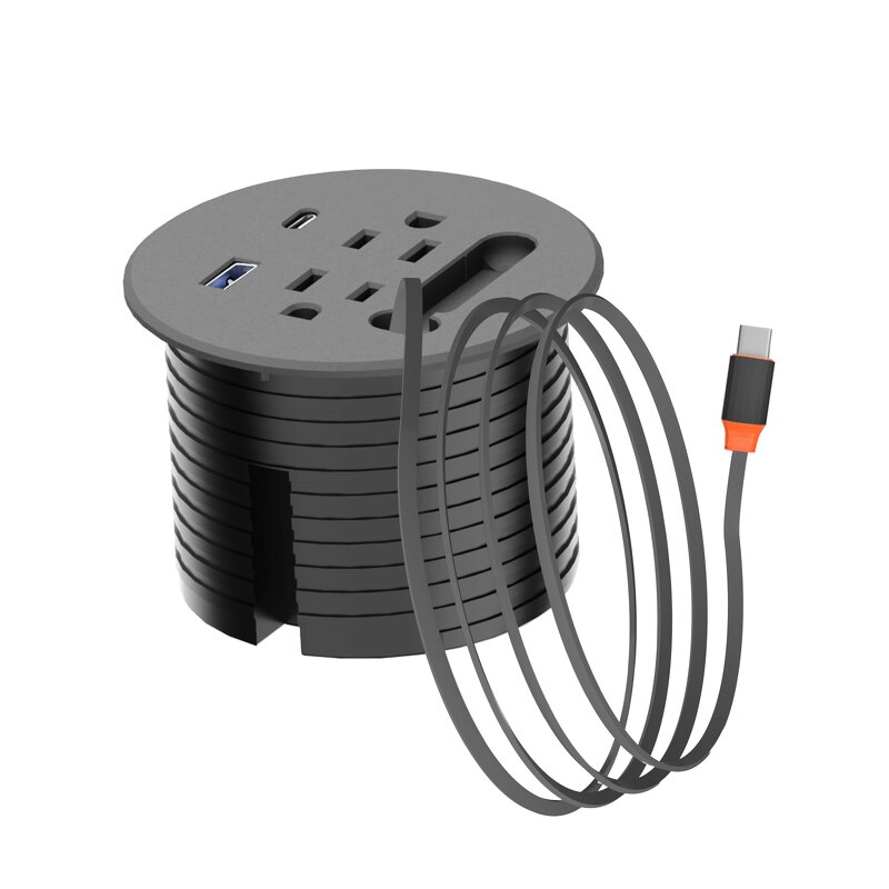 USB-C PD20W Fast Charging Station Manufacturer - Telescopic Data Cable for Smartphone 3 Inch Recessed Power Grommet