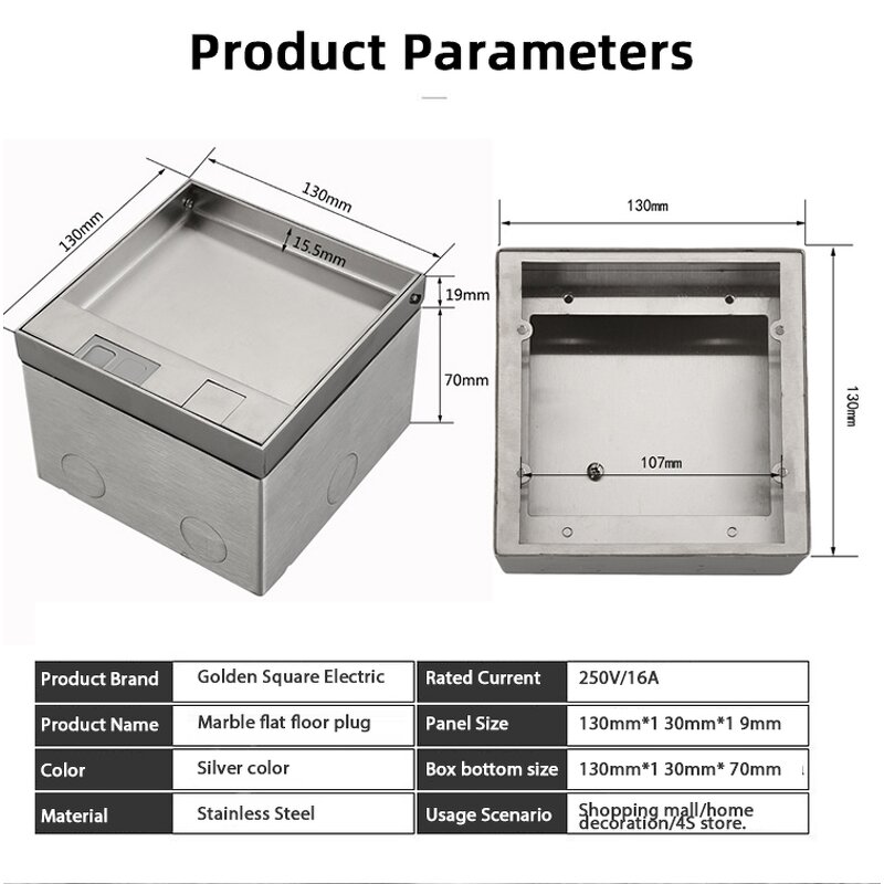 Stainless Steel Floor Socket Box Manufacturer - Marble Model Concealed Pop-up Electrical Socket Outlet Grounding Socket