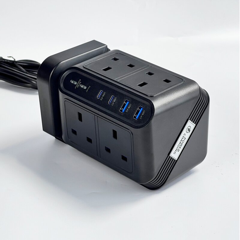 Desk Power Organizer Extension Socket Manufacturer - OEM Popular with 8 Outlets and Switch Overload Protector Tower Power Strip