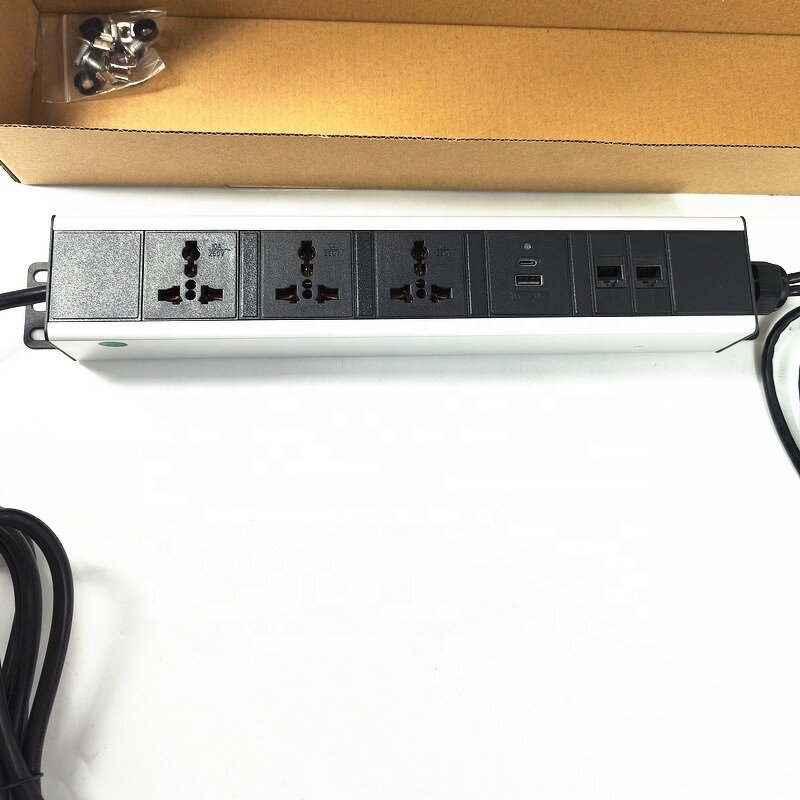 Customize Smart Aluminum Alloy Power Strip Manufacturer - 3 Universal Power Rack Mount PDU Power Distribution Unit Socket with USB-C 22RJ45